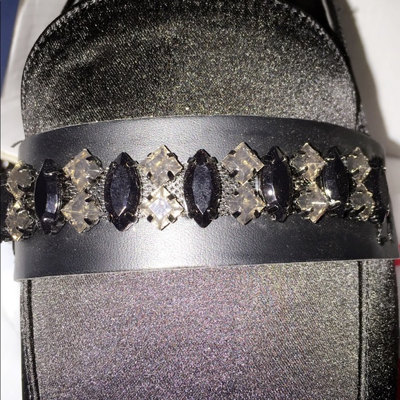 Black With Gemstones Loafers / Mules Brand New-B7 - Picture 5 of 8